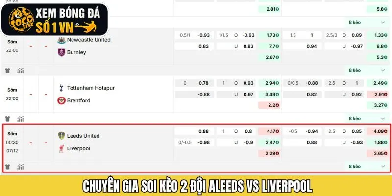 Đánh giá chuyên môn từ Socolive về Leeds vs Liverpool